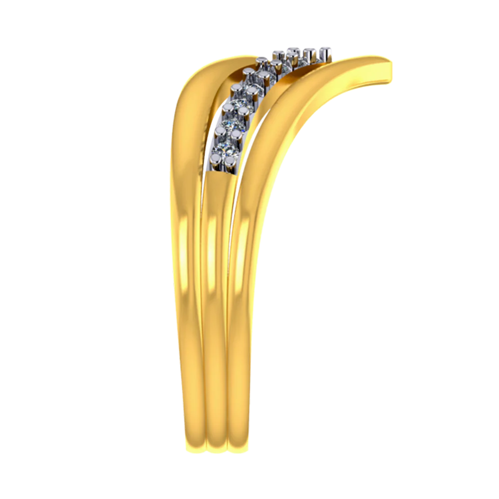 Lovely 14k Gold With Diamond Embellishment Thumb Ring From Diamond Collection Pc Chandra - Image 4