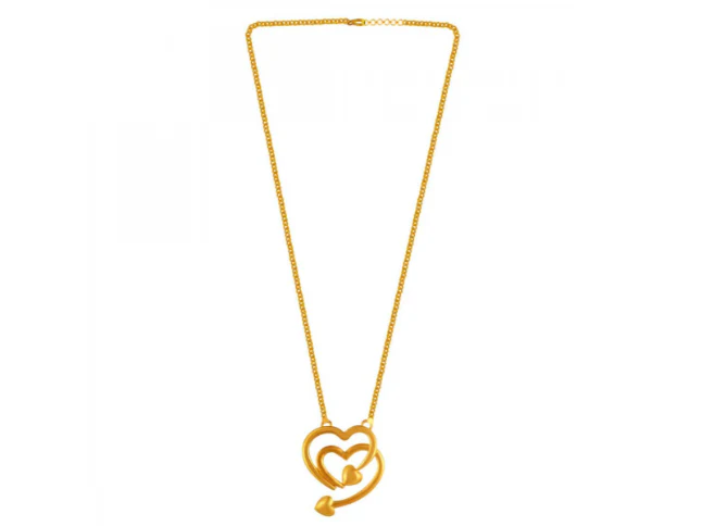 Lovely Heart And Arrow Shape 22k Gold Jewellery Set - Image 2