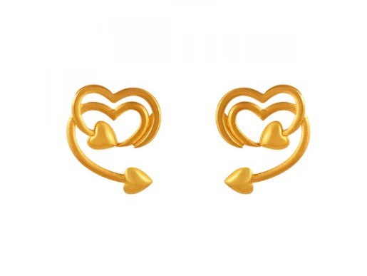 Lovely Heart And Arrow Shape 22k Gold Jewellery Set - Image 3