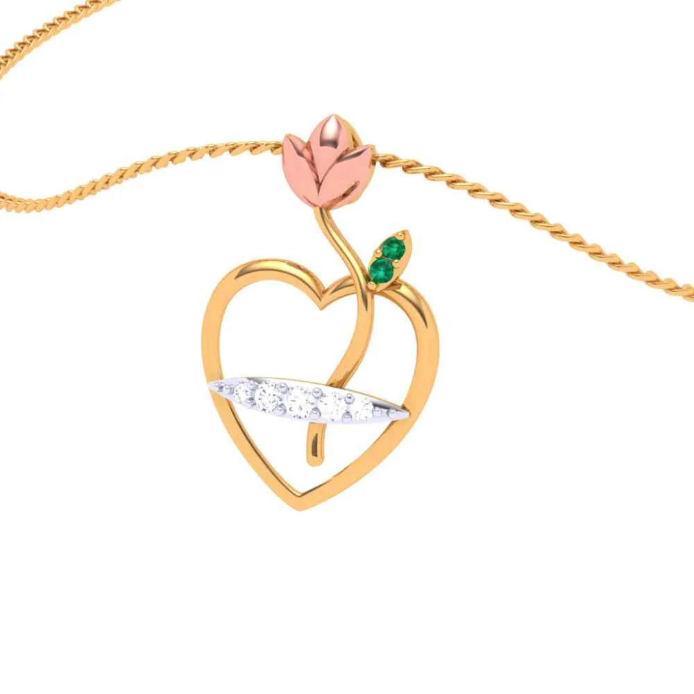 Lovely Shape Gold Pendant For Girls - Image 4