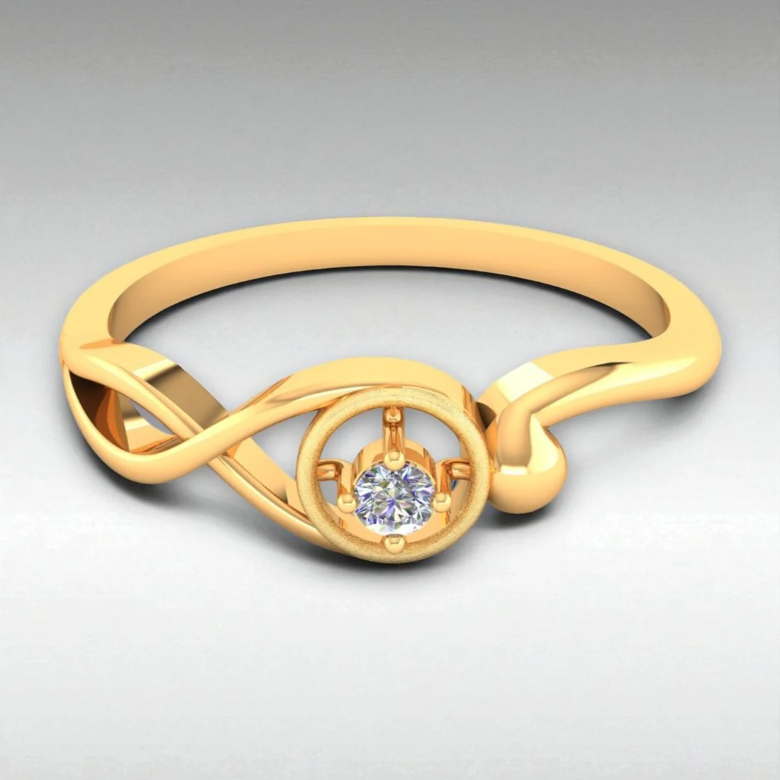 Lunara 14KT (585) Yellow Gold and Diamond Ring for Women