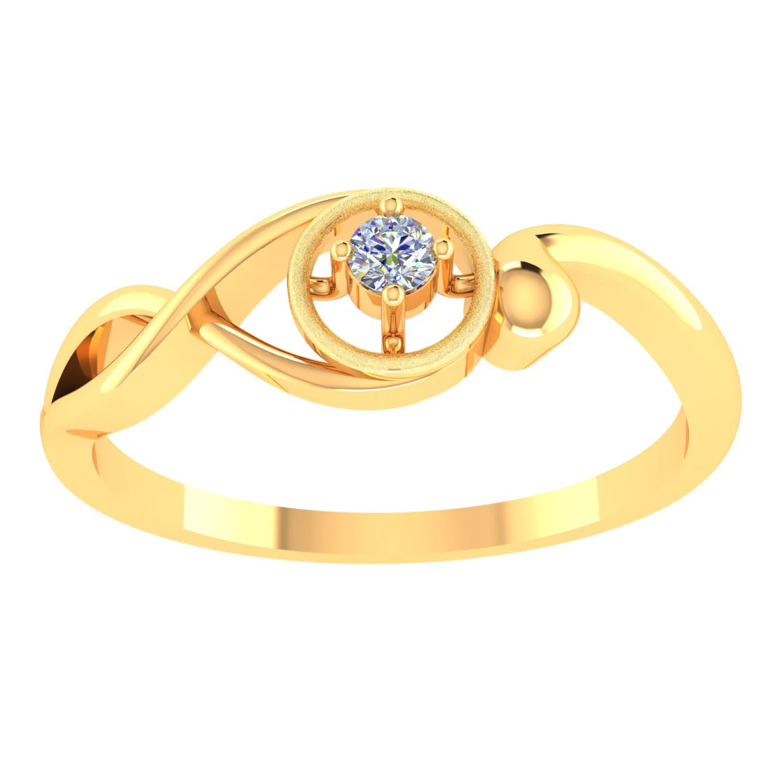 Lunara 14KT (585) Yellow Gold and Diamond Ring for Women - Image 2