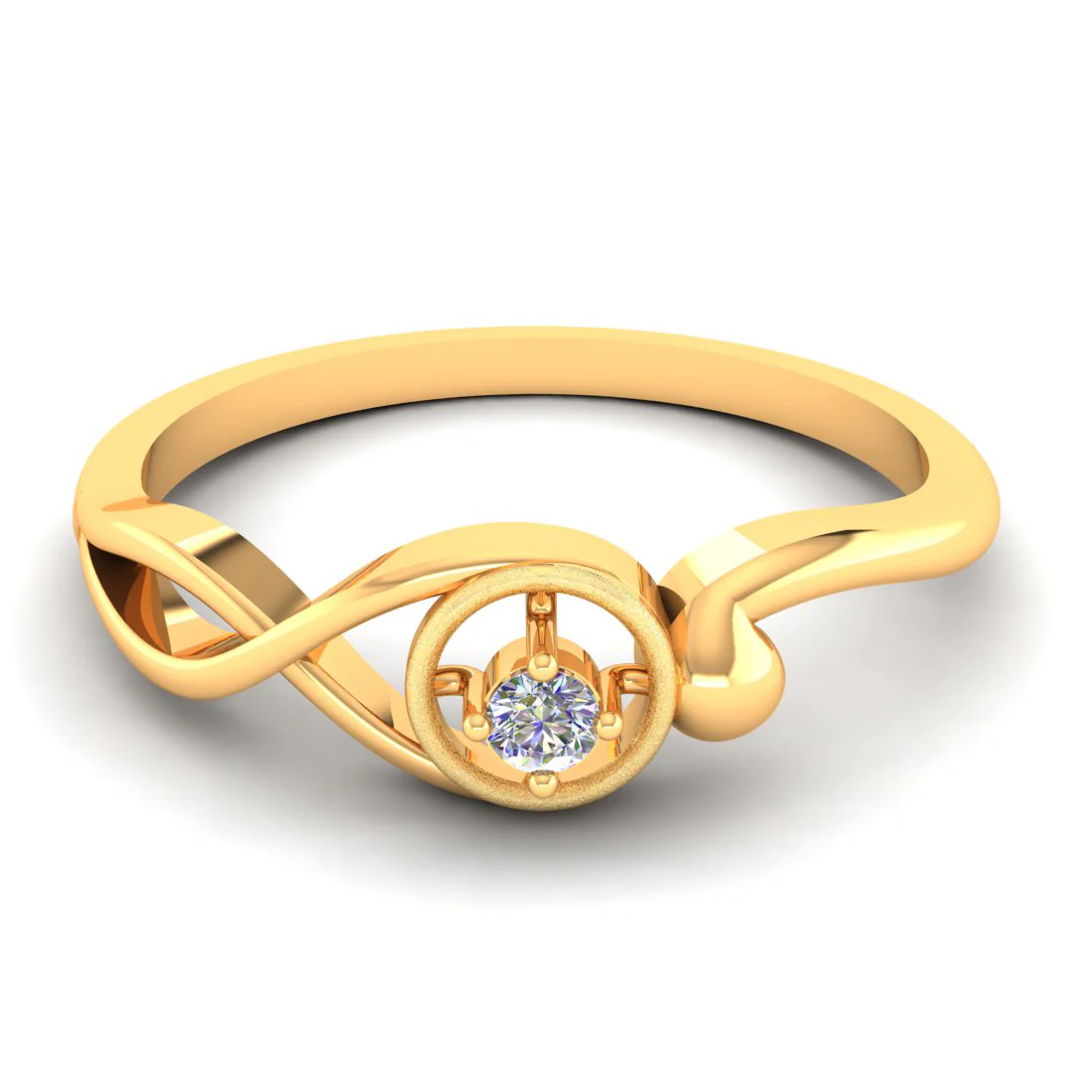 Lunara 14KT (585) Yellow Gold and Diamond Ring for Women - Image 4