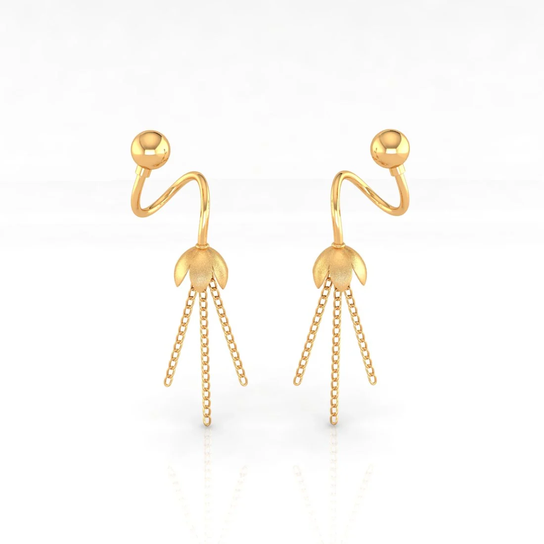 Lustrous 22K Gold Elegant & Timeless Design Drop Earrings for Women - Image 2