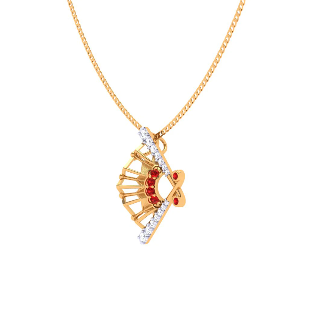 Lustrous Diamond Gold Butterfly Pendant - Image 5
