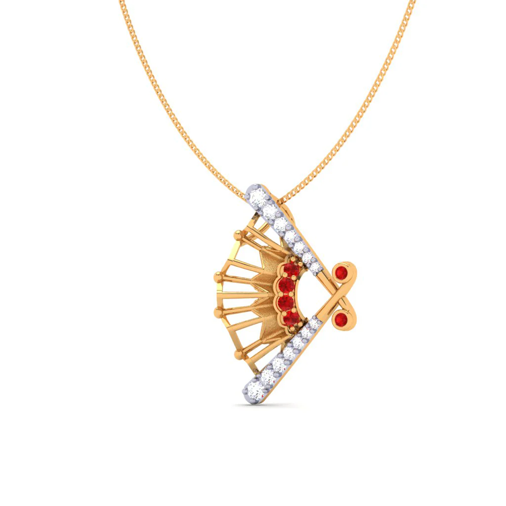 Lustrous Diamond Gold Butterfly Pendant - Image 9
