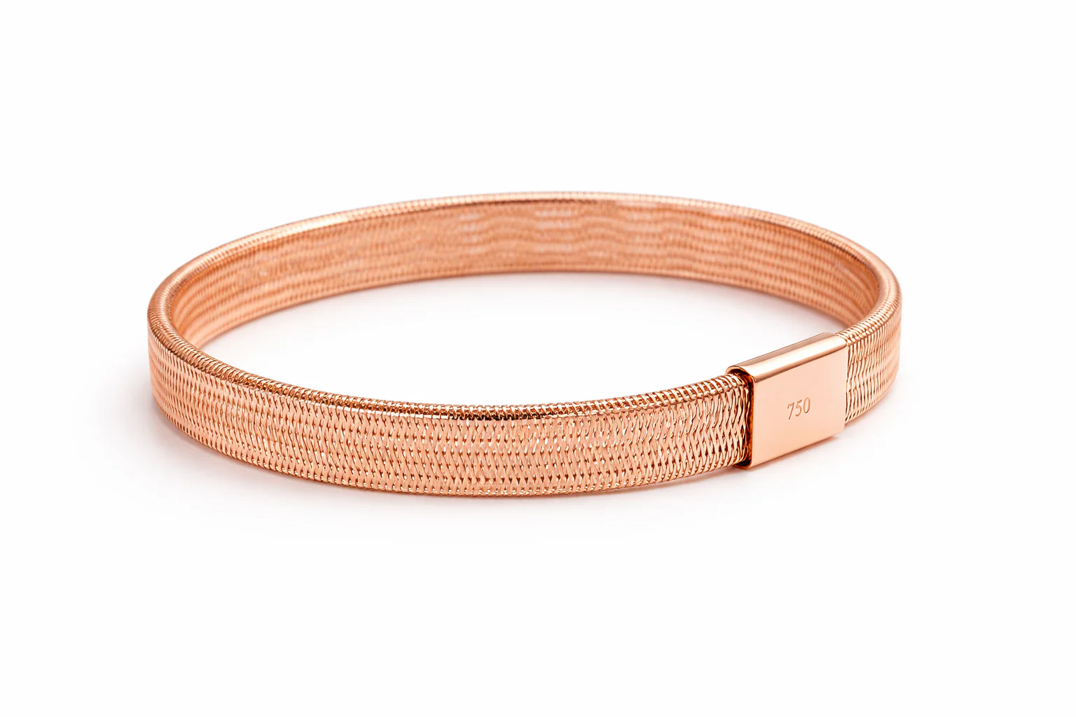 MeshFlex 18KT Rose Gold Unisex Stretch Bracelet (Expands up to 14 cm) - Image 4