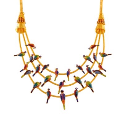 Mesmerizing 22k Gold Necklace Adorned With Delicate Birds - Image 3