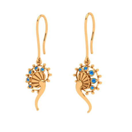 Mesmerizing Green Stone Studded Gold Jhumka Earring - Image 4