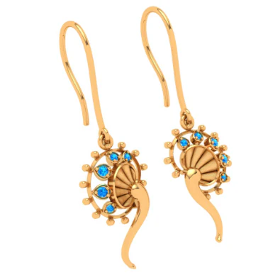 Mesmerizing Green Stone Studded Gold Jhumka Earring - Image 5