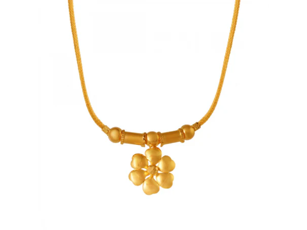 Minimal Style 22k Gold Jewellery Set With Charming Flower Design - Image 3