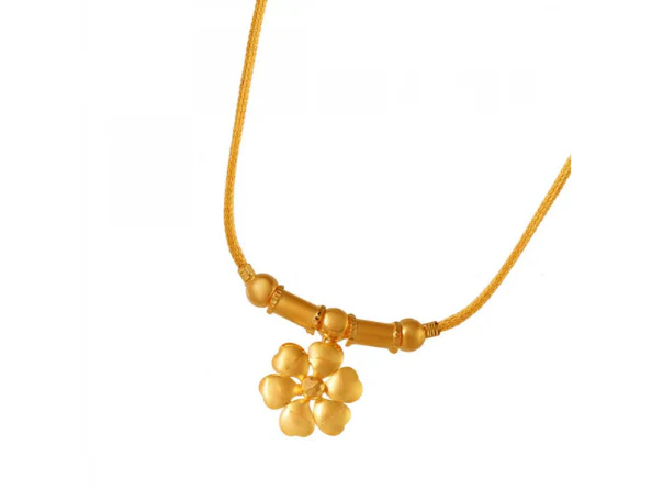 Minimal Style 22k Gold Jewellery Set With Charming Flower Design - Image 4