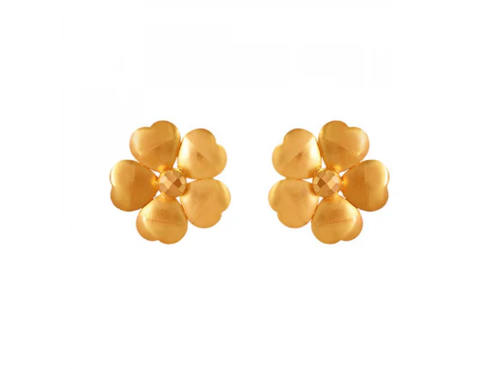 Minimal Style 22k Gold Jewellery Set With Charming Flower Design - Image 6