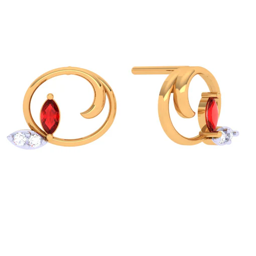 Multiple Stone Studded Gold Earring For Festivities Ahead - Image 2