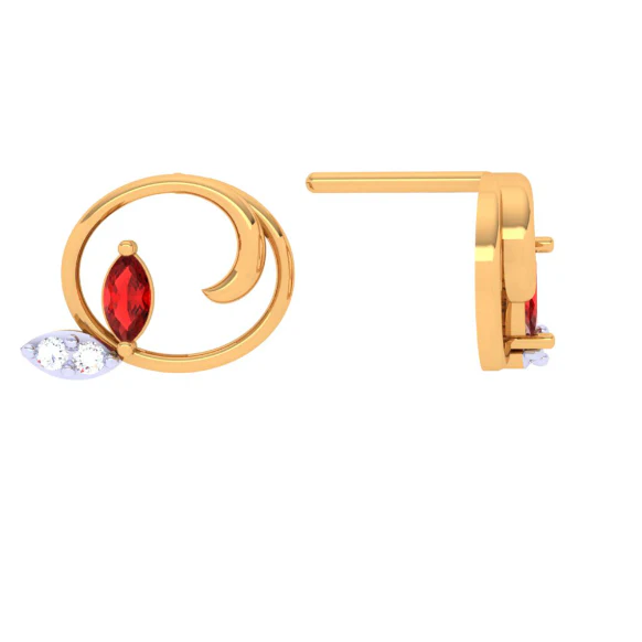 Multiple Stone Studded Gold Earring For Festivities Ahead - Image 3