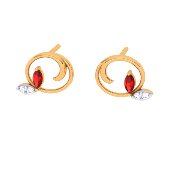 Multiple Stone Studded Gold Earring For Festivities Ahead - Image 4