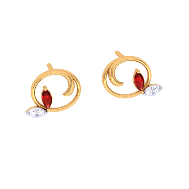 Multiple Stone Studded Gold Earring For Festivities Ahead - Image 5