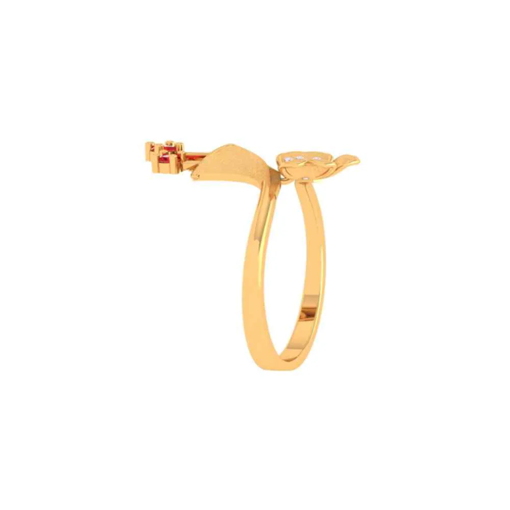 Palash Flower Gold Ring - Image 4