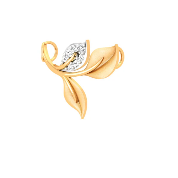Petal Motif 14k Gold Pendant - Image 2