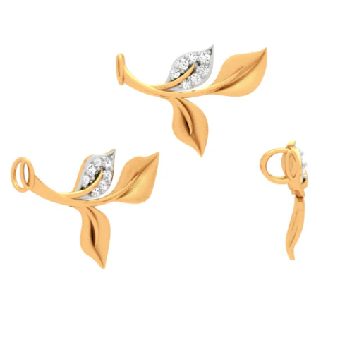 Petal Motif 14k Gold Pendant - Image 4