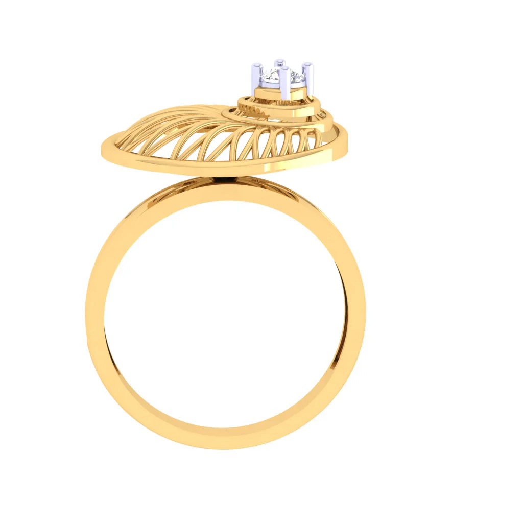 Petal Motif Circular Gold Ring - Image 4