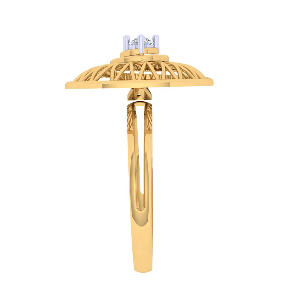 Petal Motif Circular Gold Ring - Image 7