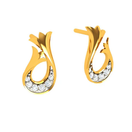 Pleasant Daily Wear 22k Gold Diamond Ear Top - Image 5