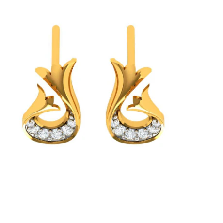 Pleasant Daily Wear 22k Gold Diamond Ear Top - Image 6