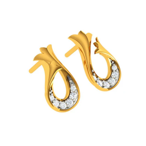 Pleasant Daily Wear 22k Gold Diamond Ear Top - Image 7