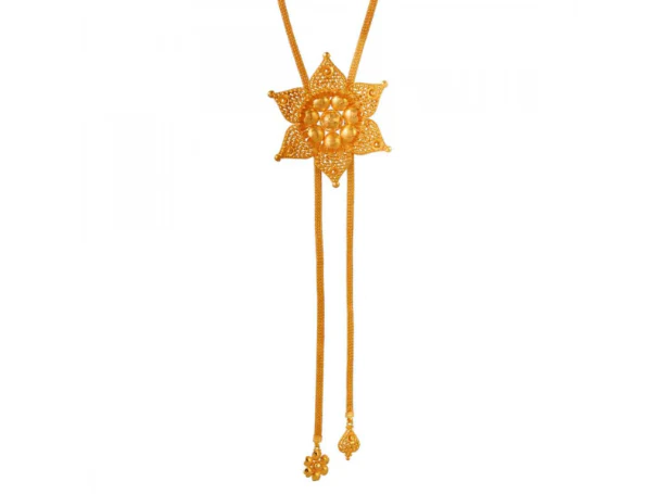 Pretty And Delicate 22k Gold Flower Motif Jewellery For Women - Image 3