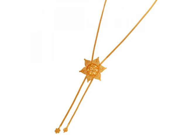 Pretty And Delicate 22k Gold Flower Motif Jewellery For Women - Image 4