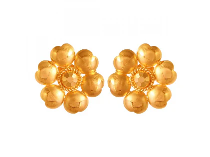 Pretty And Delicate 22k Gold Flower Motif Jewellery For Women - Image 6