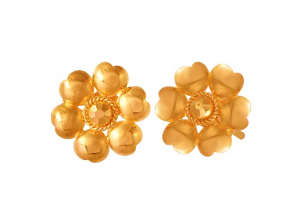 Pretty And Delicate 22k Gold Flower Motif Jewellery For Women - Image 7