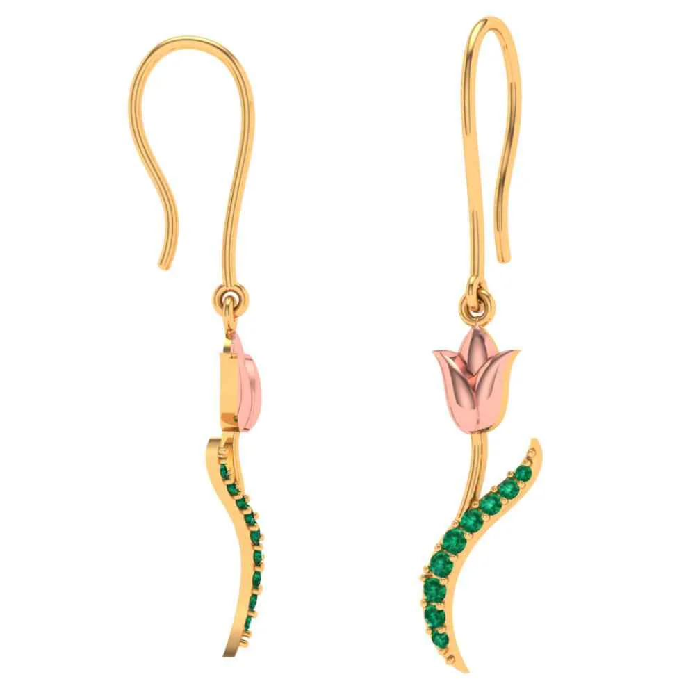 Pretty Floret Gold Earring - Image 6