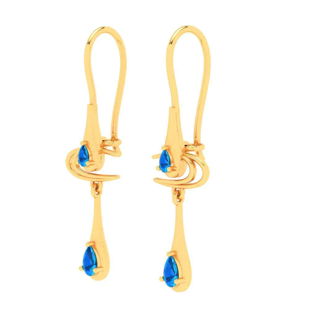 Raindrop Shaped Season Special Gold Earring Design - Image 4