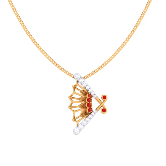 Regal Gold And Gemstone Scrolled Pendant - Image 4