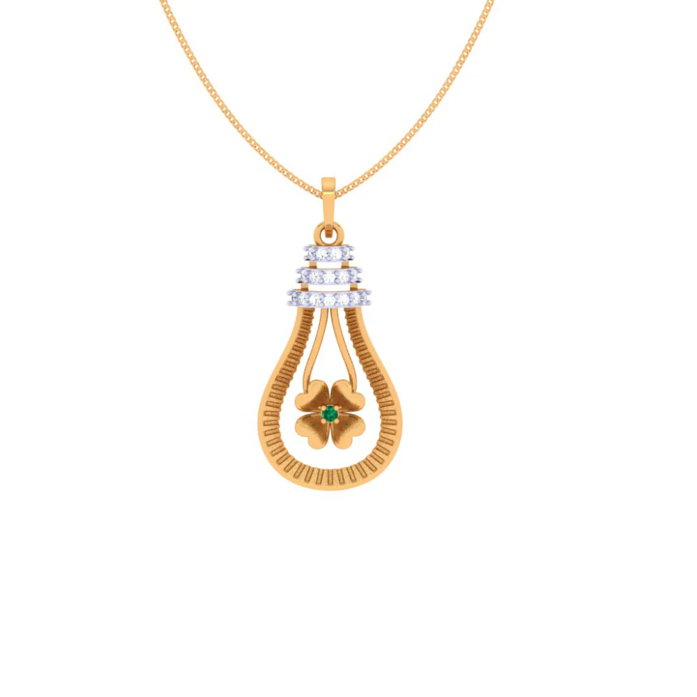 Ripped Motif Gold Floral Pendant - Image 4