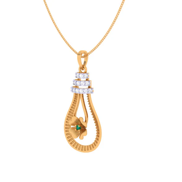 Ripped Motif Gold Floral Pendant - Image 5