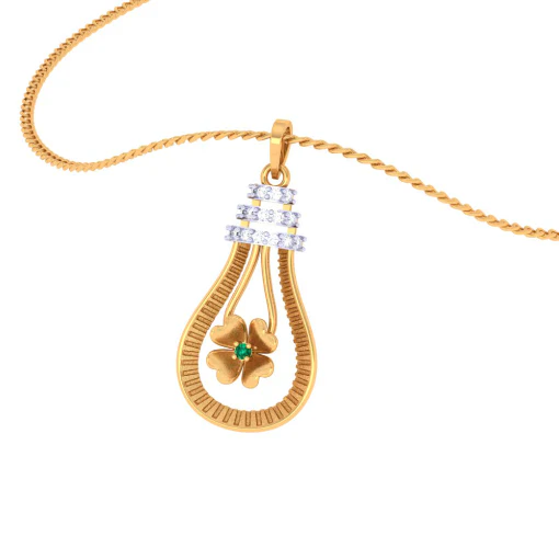 Ripped Motif Gold Floral Pendant - Image 7