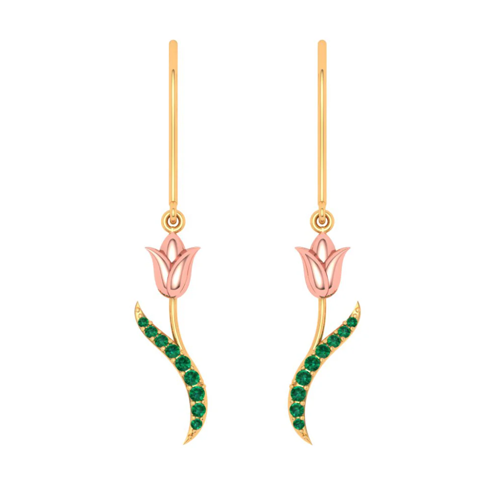 Rosy Affair Gold Earrings