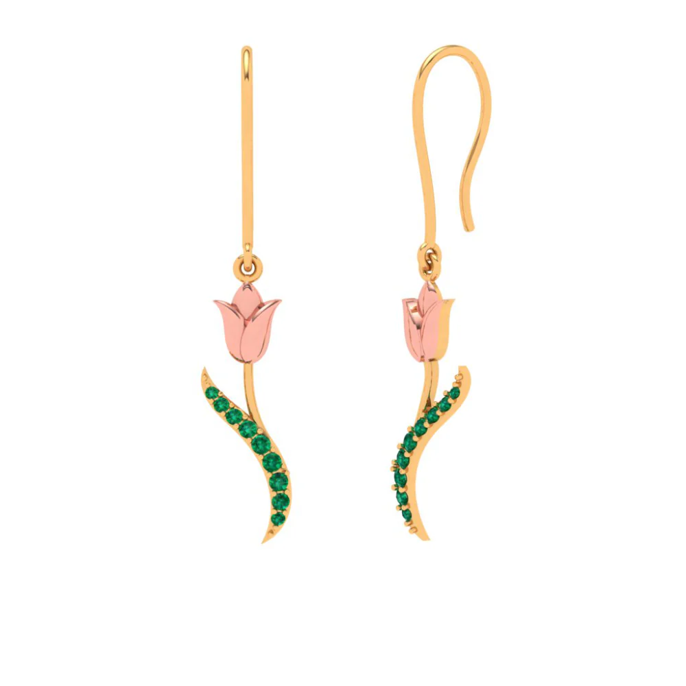 Rosy Affair Gold Earrings - Image 2