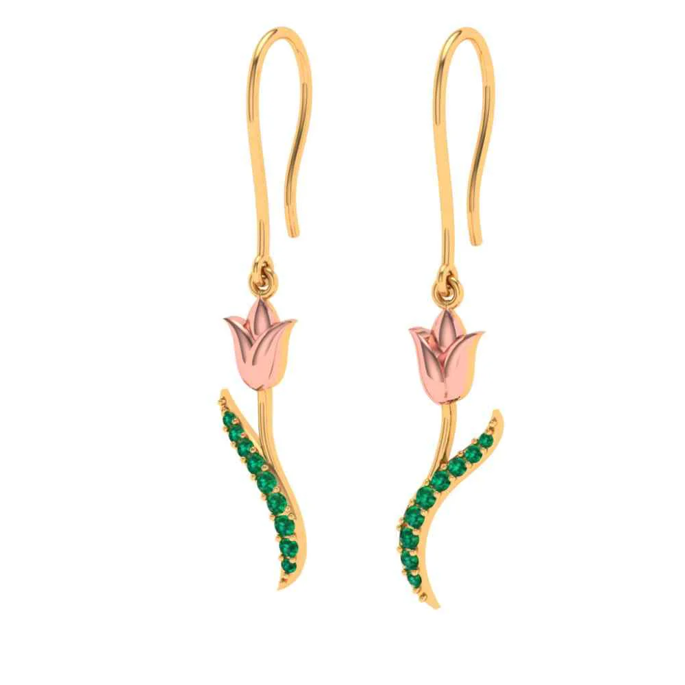 Rosy Affair Gold Earrings - Image 5