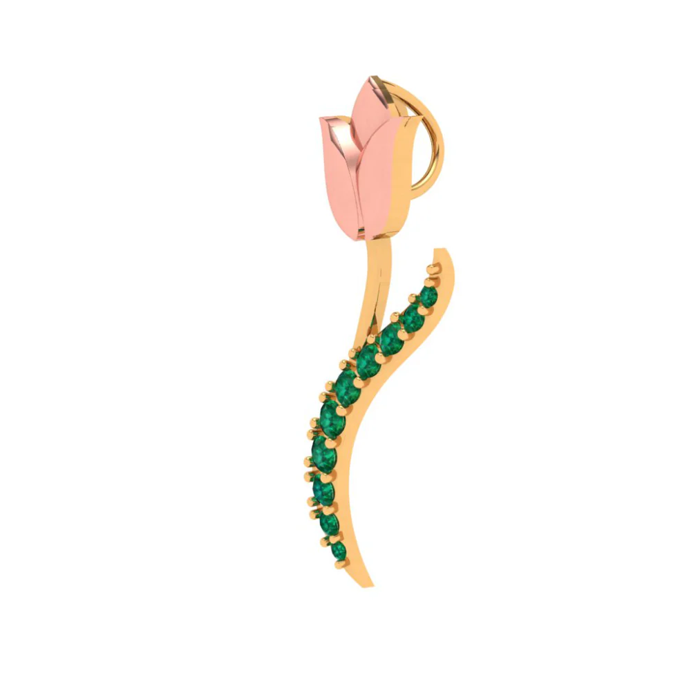 Rosy Motif Gold Pendant - Image 2