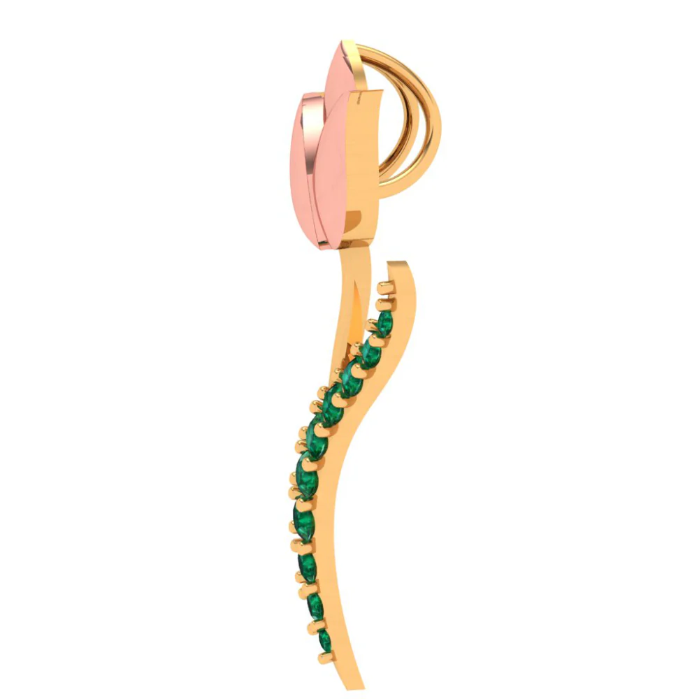 Rosy Motif Gold Pendant - Image 3