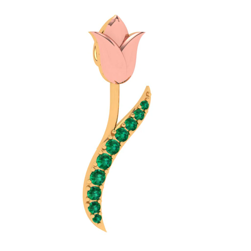 Rosy Motif Gold Pendant - Image 4