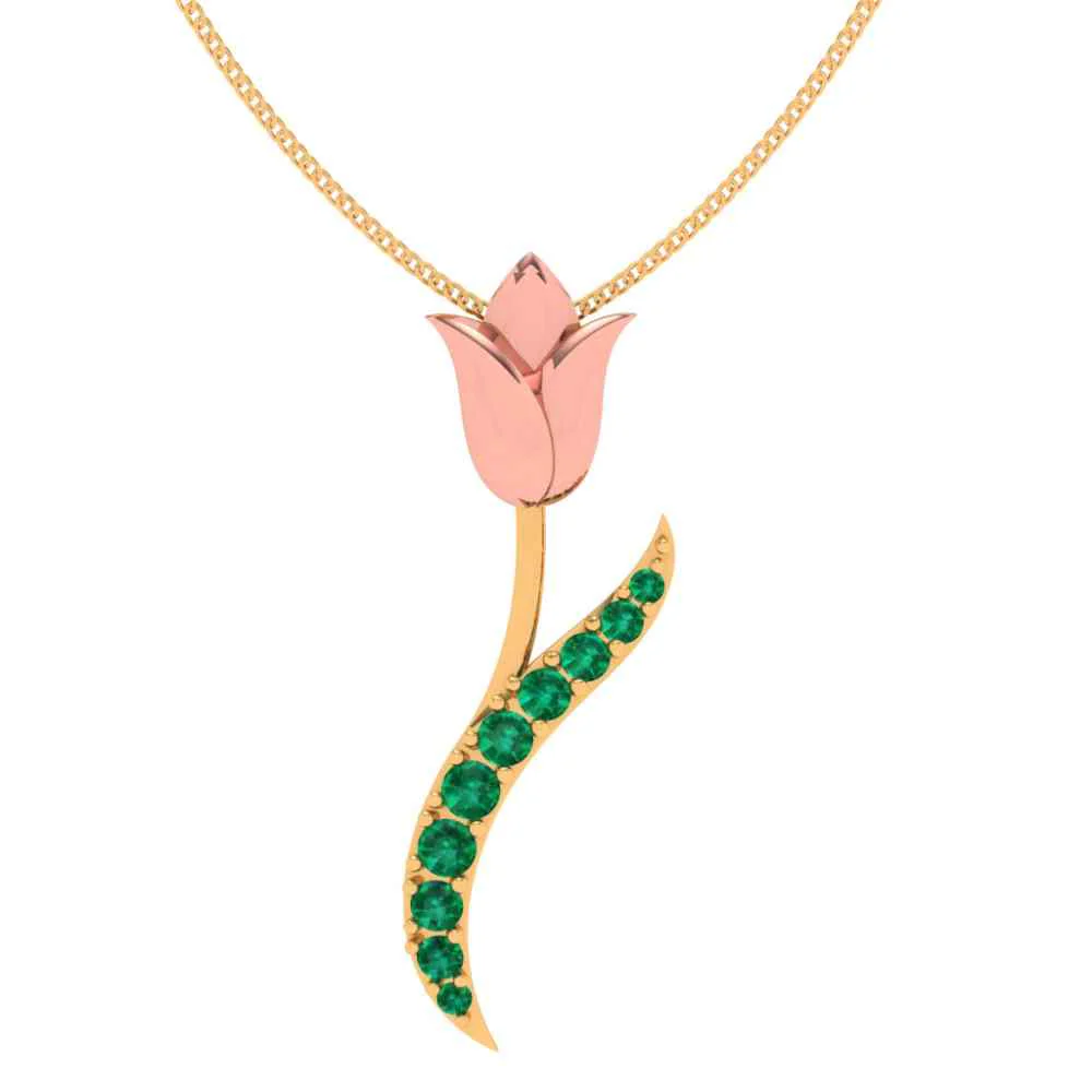 Rosy Motif Gold Pendant - Image 6