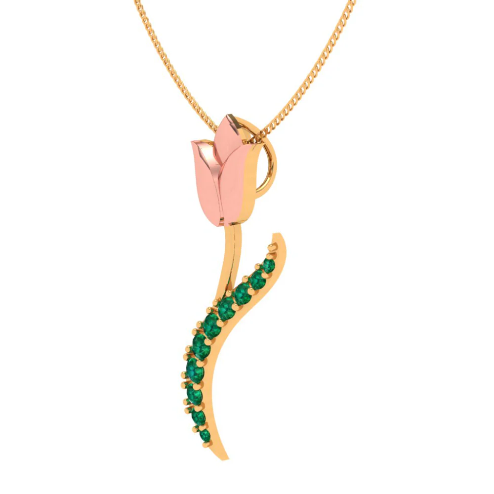 Rosy Motif Gold Pendant - Image 7