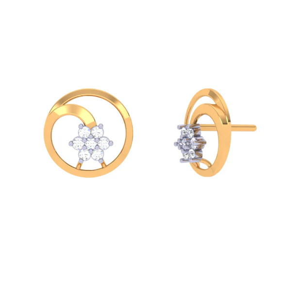 Round-shaped Latest Design Of Gold Earrings - Image 2