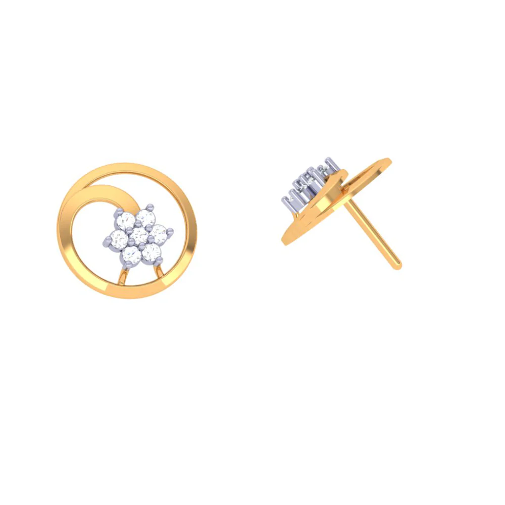 Round-shaped Latest Design Of Gold Earrings - Image 5