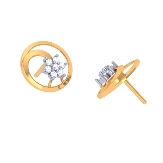 Round-shaped Latest Design Of Gold Earrings - Image 6